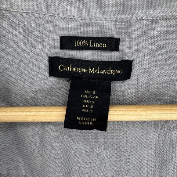 Catherine Malandrino Fog Grey Linen Layer Belted Coat Trench Spring Weight - Picture 6 of 6